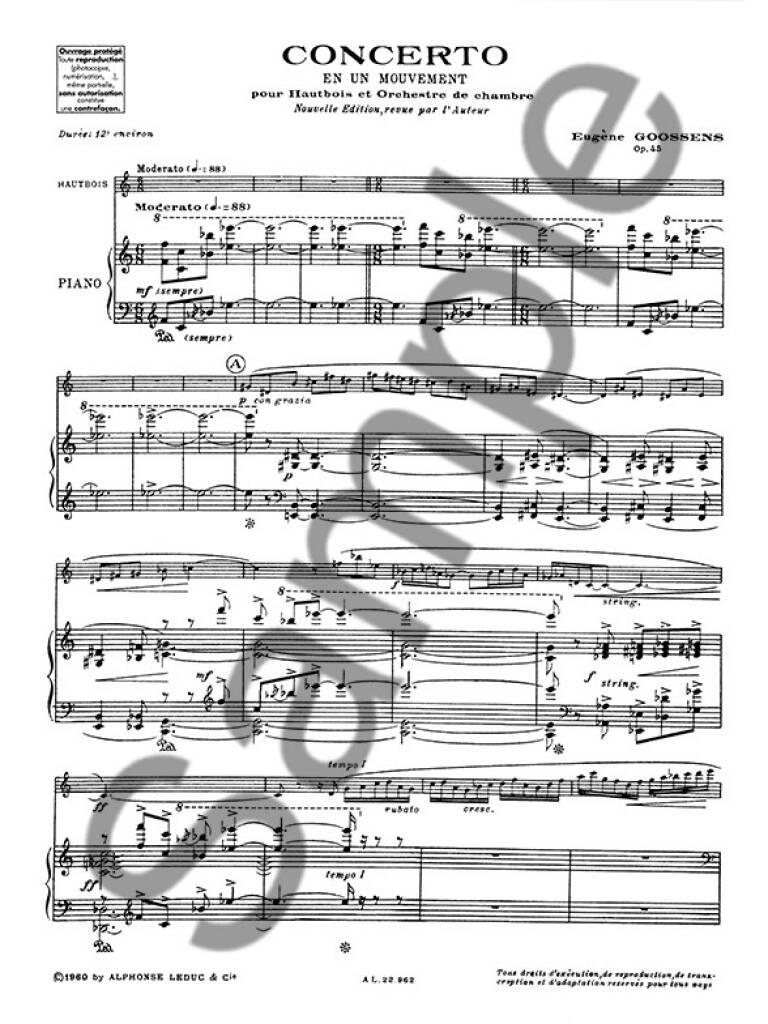 Eugene Goossens: Eugene Goossens: Concerto en 1 Mouvement Op.45: Oboe And Accomp.