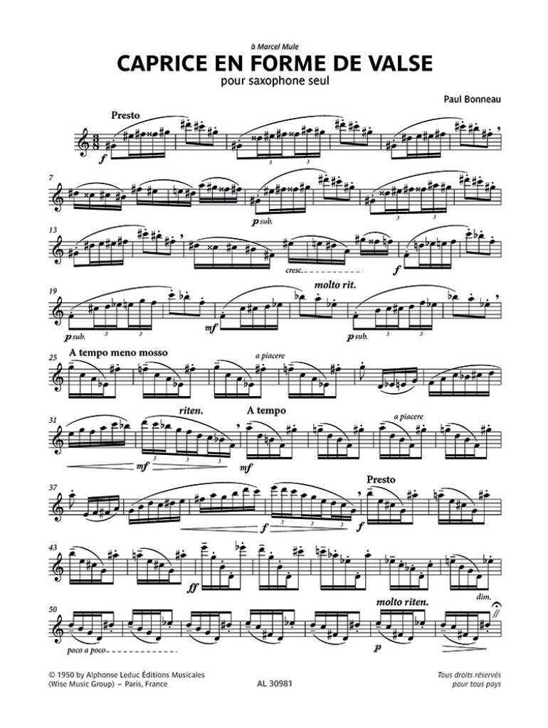 Paul Bonneau: Caprice en forme de valse: Saxophone