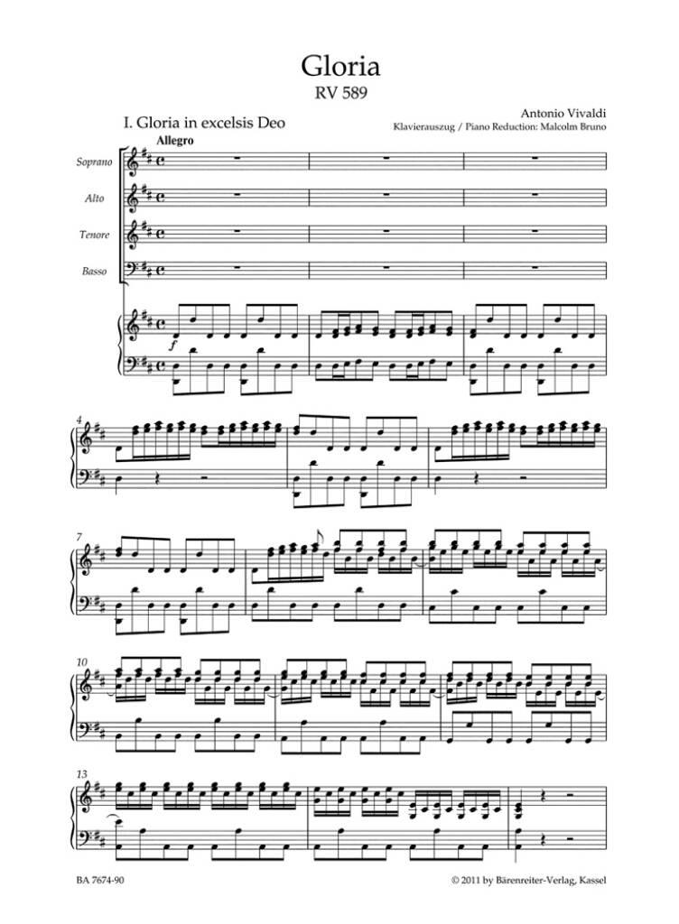 Antonio Vivaldi: Gloria RV 589 (Vocal Score): Mixed Choir And Ensemble