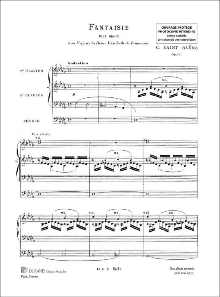 Camille Saint-Saëns: Fantasie In D Flat Op.101: Organ