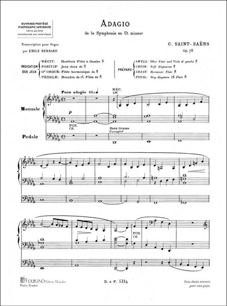 Camille Saint-Saëns: Adagio Op. 78 - Organ Solo: Organ