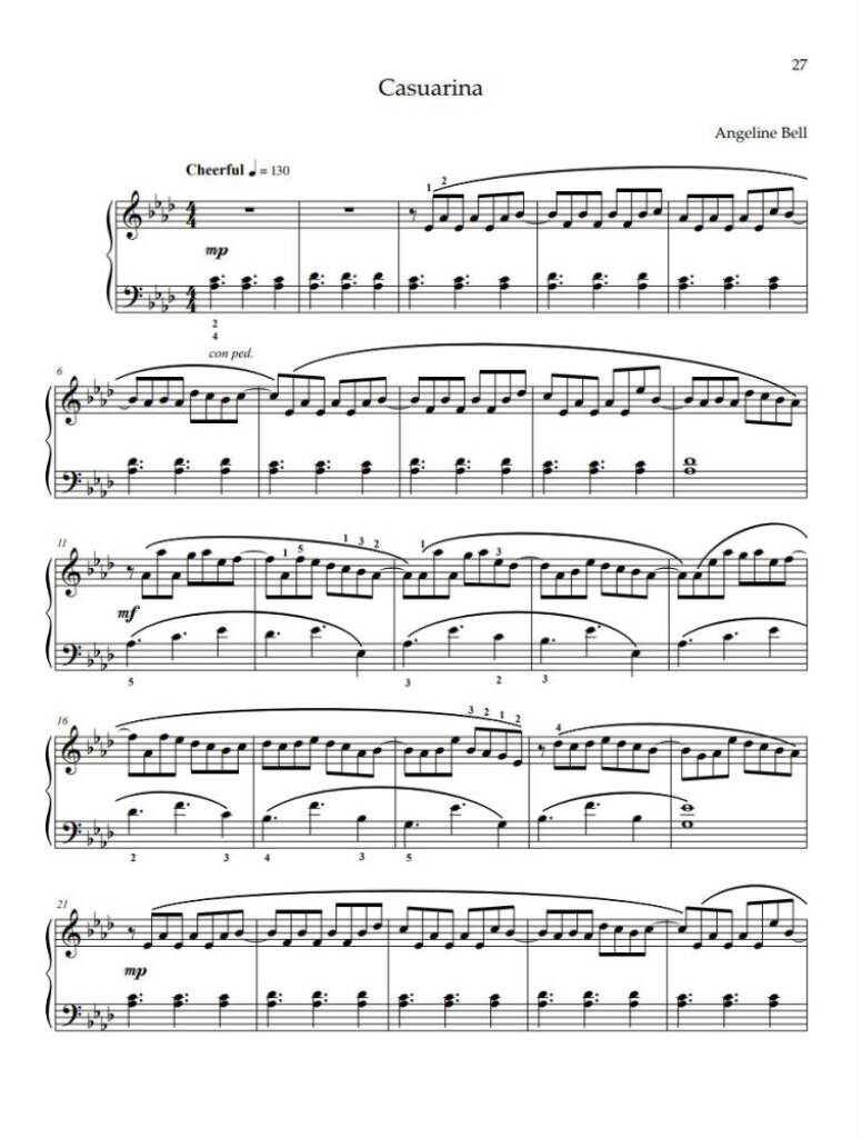 Angeline Bell: My Forest Notebook: Piano Solo
