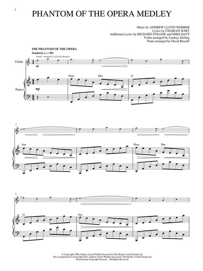 Andrew Lloyd Webber: The Phantom of the Opera: (Arr. Lindsey Stirling): Violin And Accomp.