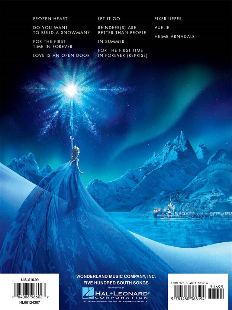 Frozen: Piano, Vocal And Guitar