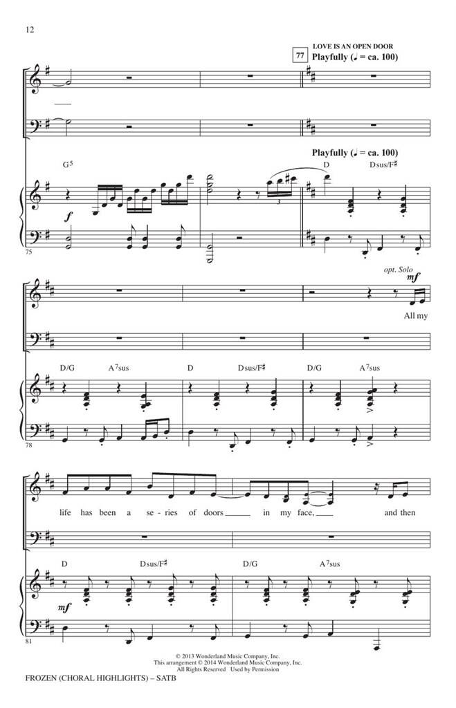 Frozen: (Arr. Mark Brymer): Mixed Choir And Accomp.