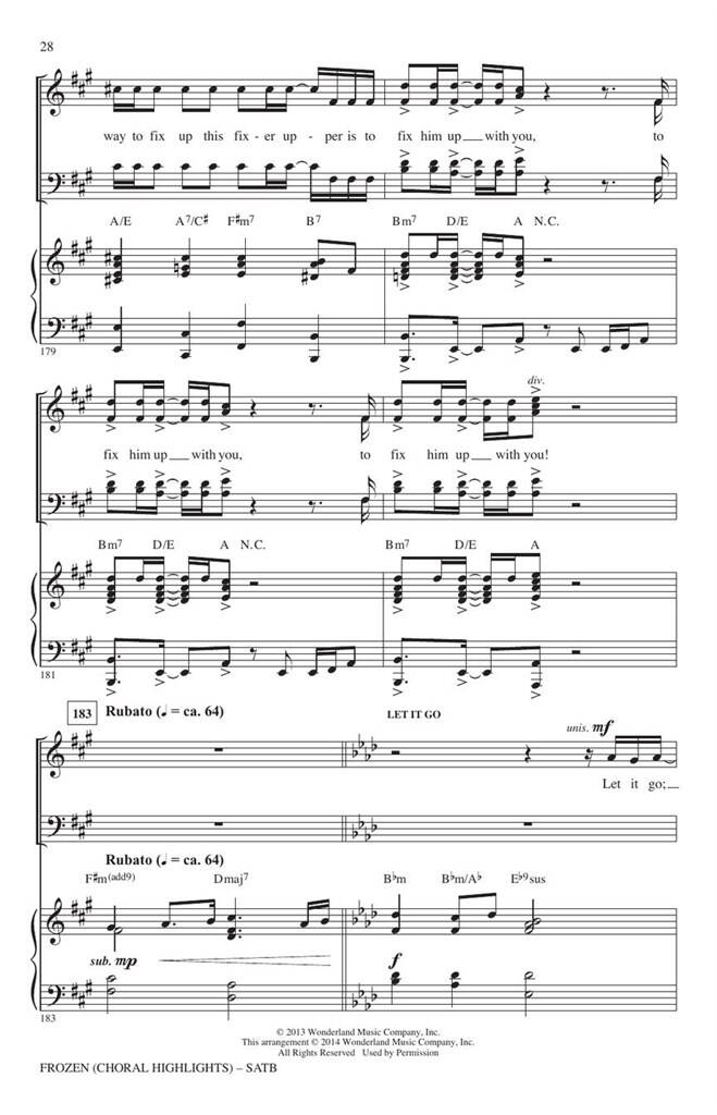 Frozen: (Arr. Mark Brymer): Mixed Choir And Accomp.