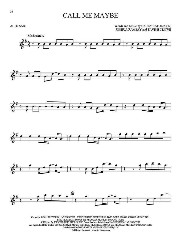 101 Hit Songs: Alto Saxophone
