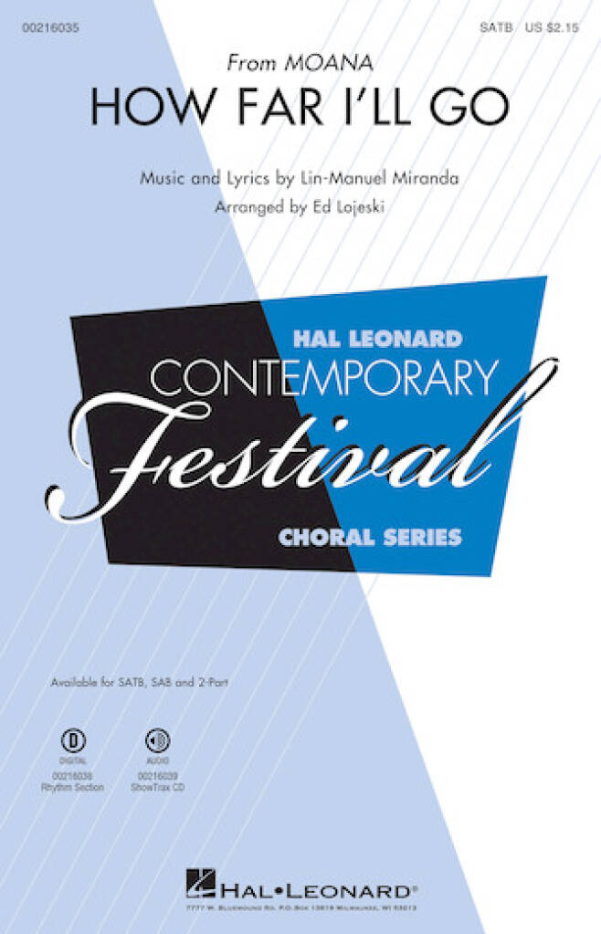 How Far I'll Go: (Arr. Ed Lojeski): Mixed Choir And Accomp.