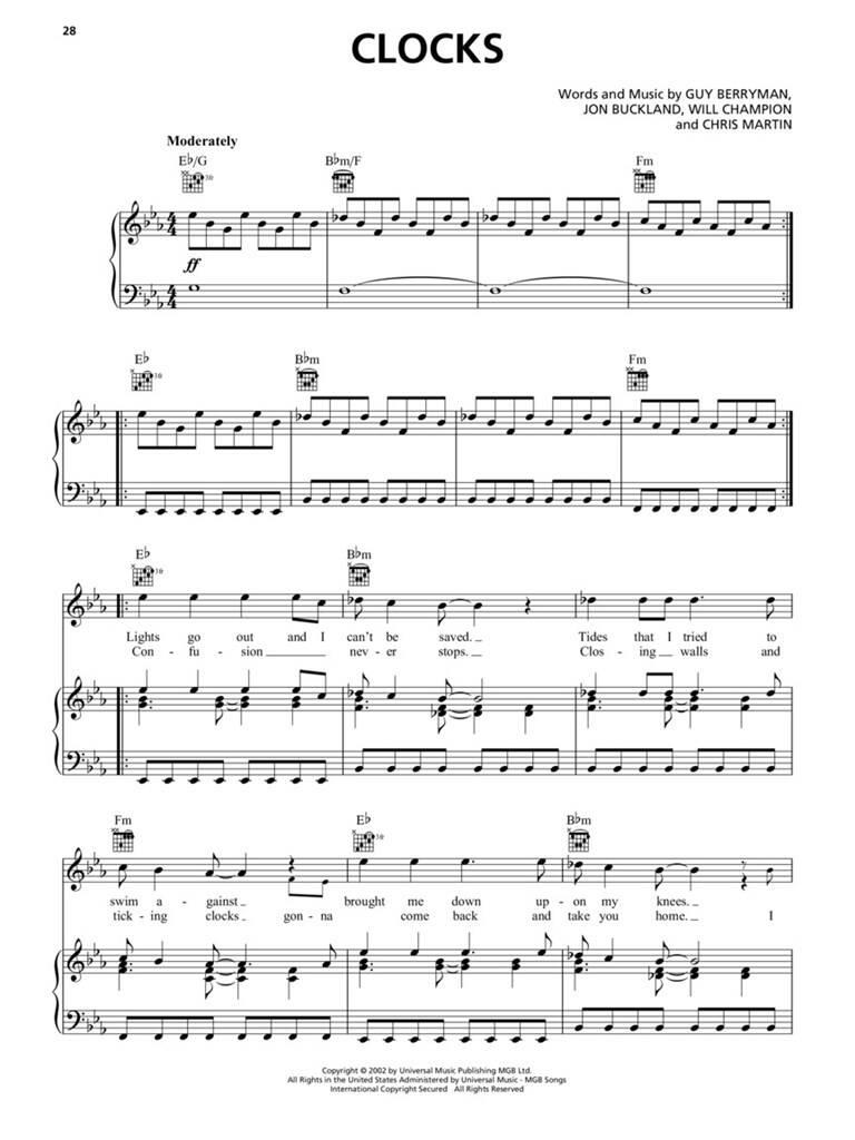Coldplay Sheet Music Collection: Piano, Vocal And Guitar