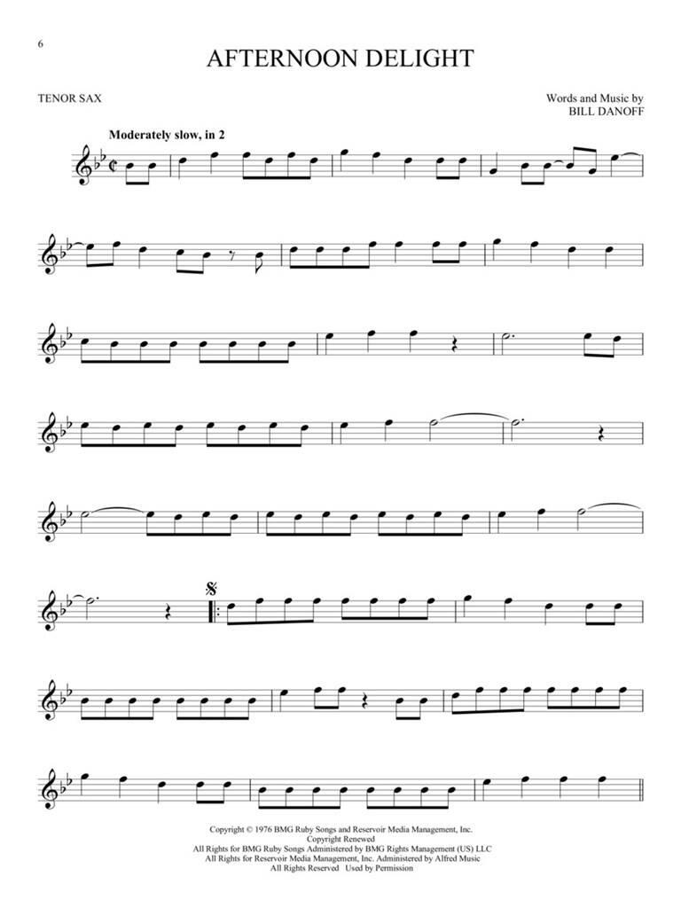 101 Popular Songs: Tenor Saxophone