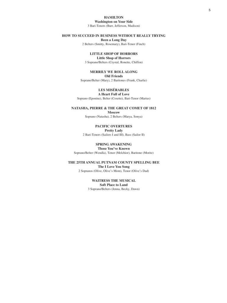Singer's Musical Theatre Anthology: Trios: Vocal Solo