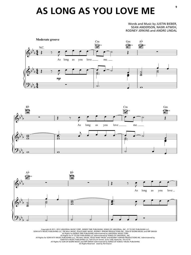Justin Bieber - Sheet Music Collection: Piano, Vocal And Guitar
