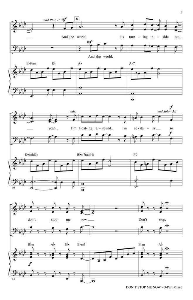 Freddie Mercury: Don't Stop Me Now: Mixed Choir And Accomp.
