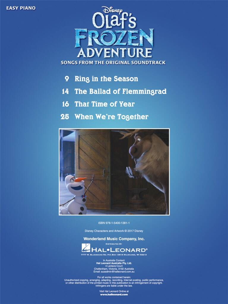 Olaf's Frozen Adventure: Easy Piano