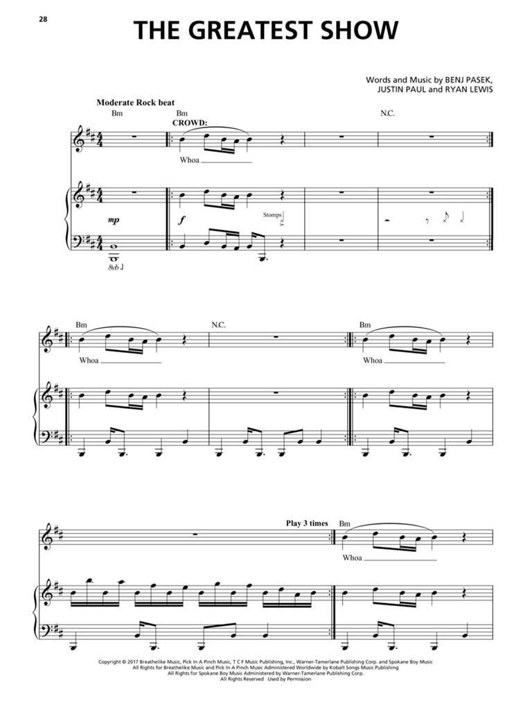 The Greatest Showman: Vocal And Piano