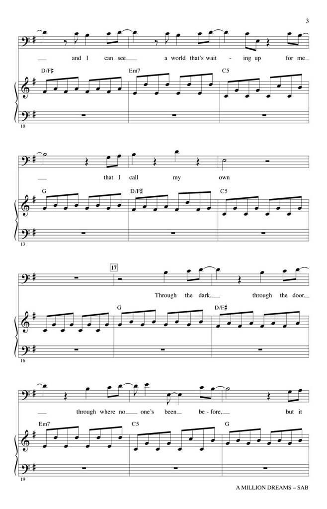A Million Dreams: (Arr. Mac Huff): Mixed Choir And Ensemble