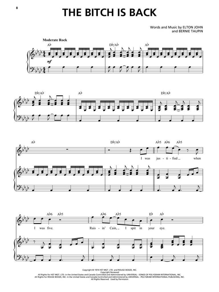 Elton John: Elton John for Singers: Vocal And Piano