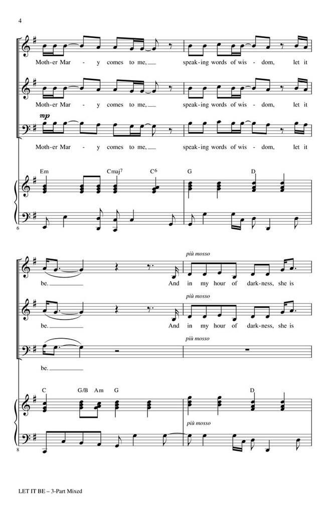 John Lennon: Let It Be: (Arr. Roger Emerson): Mixed Choir And Accomp.