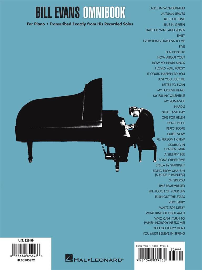 Bill Evans: Bill Evans Omnibook for Piano: Piano Solo