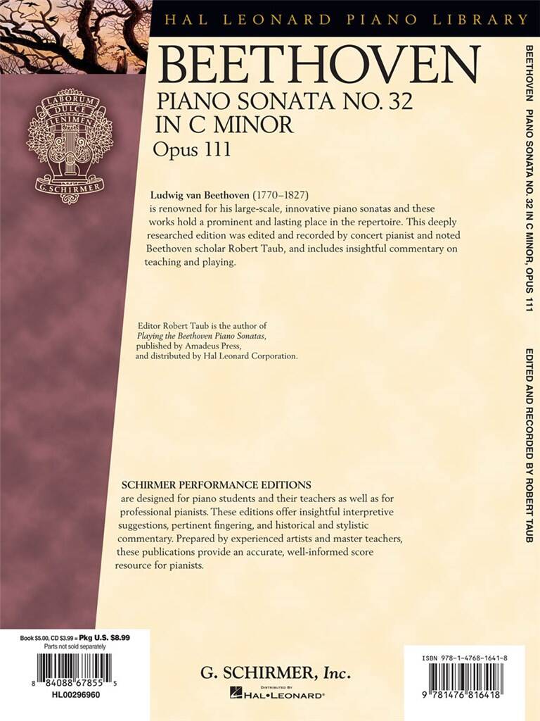 Beethoven: Sonata No. 32 in C Minor, Opus 111: Piano Solo