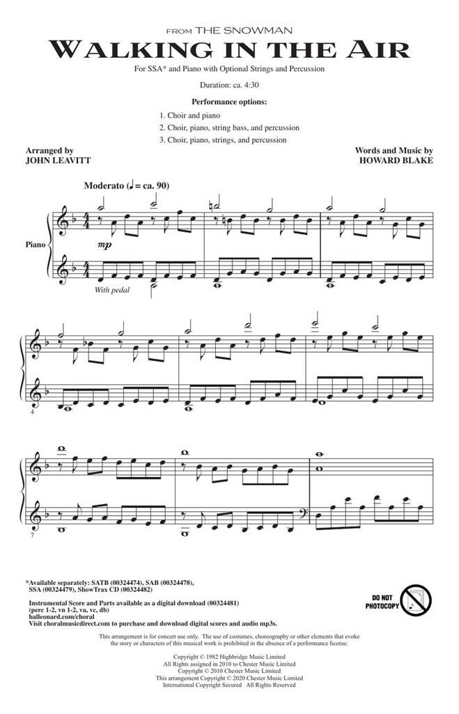 Howard Blake: Walking In The Air: Upper Voices And Accomp.