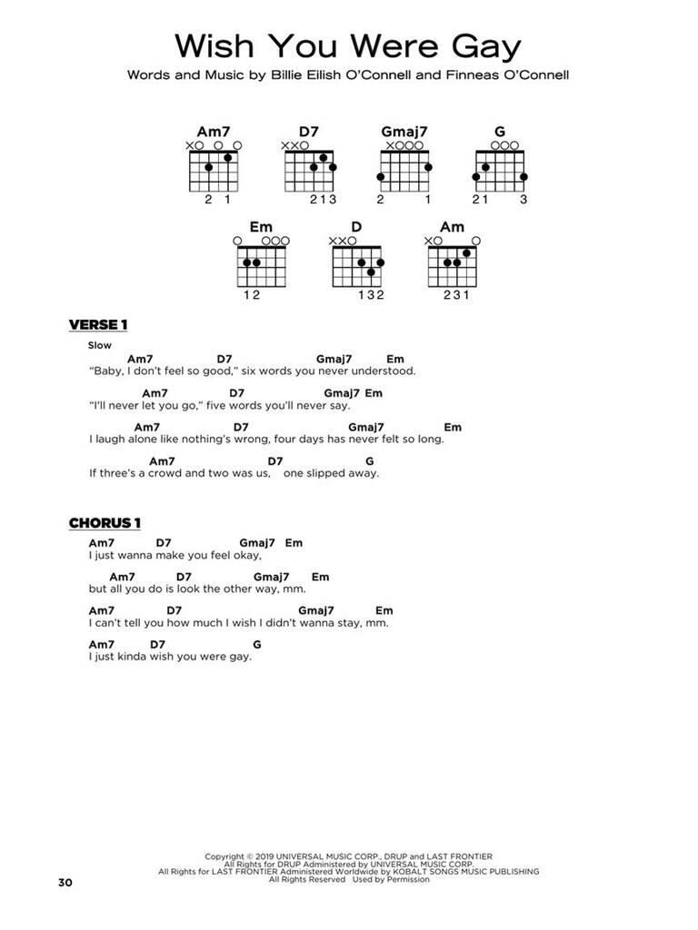 Lovely (from 13 Why) Sheet Music Billie Eilish Khalid Really Easy Guitar |