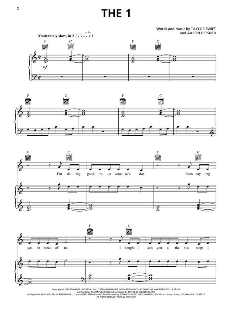 Taylor Swift: Taylor Swift - Folklore: Piano, Vocal And Guitar