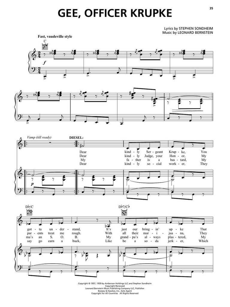 West Side Story-Vocal Selections: Piano, Vocal And Guitar