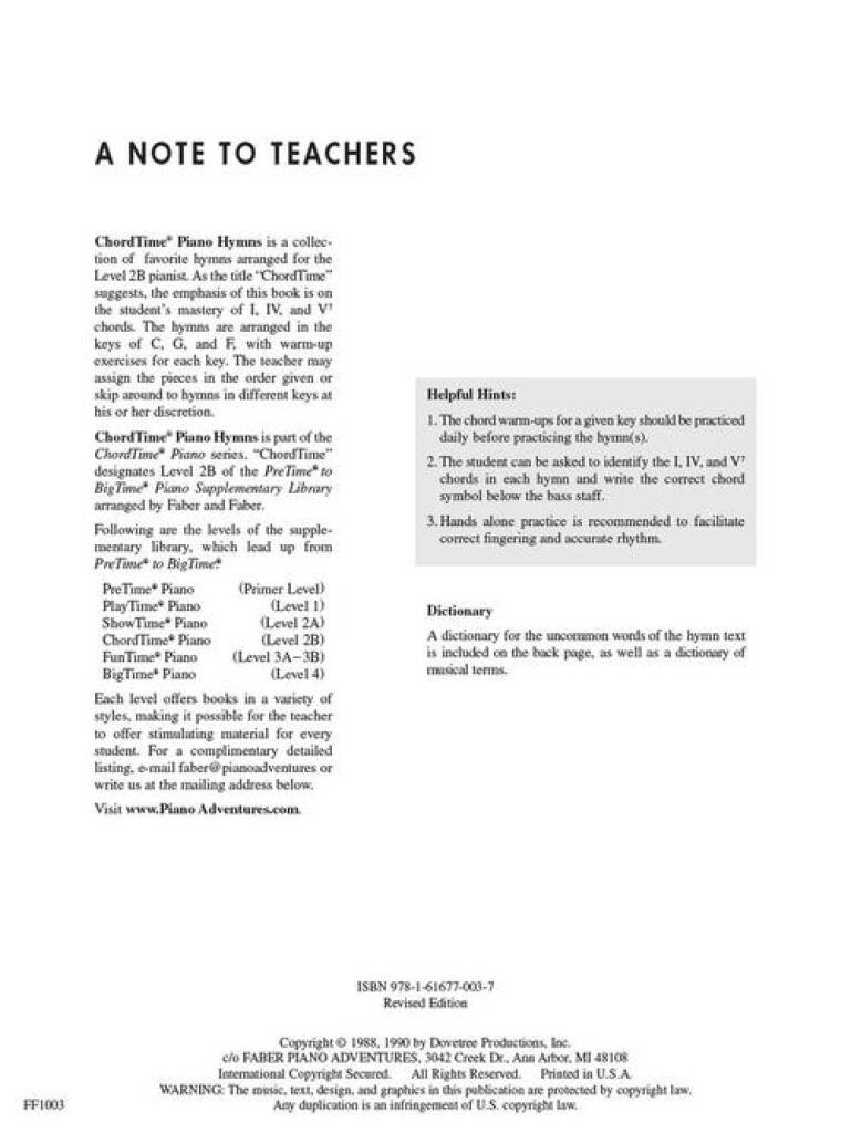 ChordTime Piano Hymns Level 2B