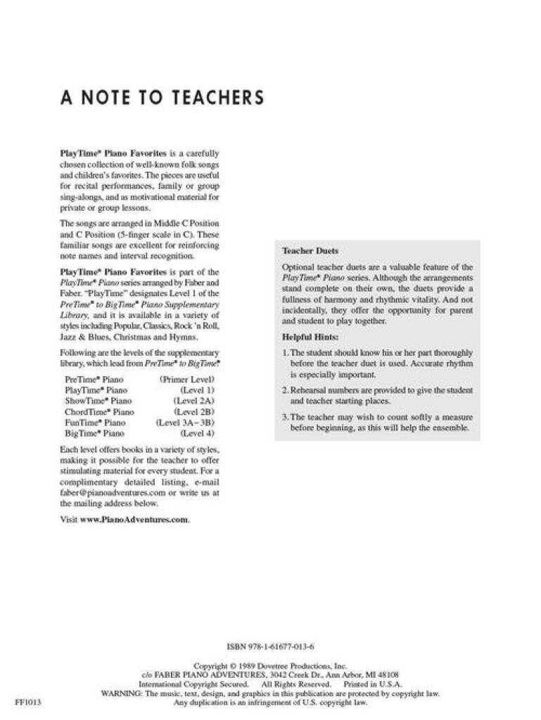 PlayTime Piano Favorites