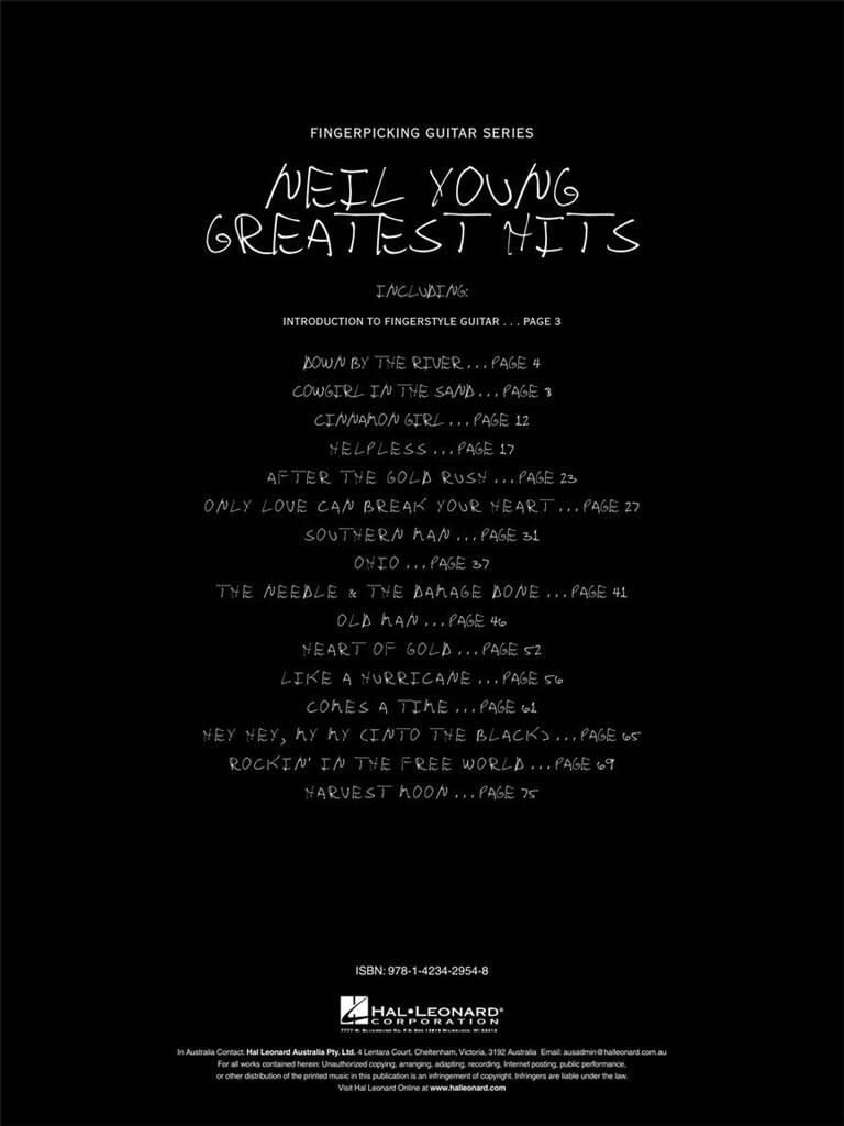 Neil Young: Fingerpicking Neil Young Greatest Hits: Guitar Solo