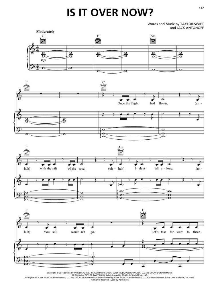 Taylor Swift: Taylor Swift - 1989 (Taylor's Version): Piano, Vocal And Guitar