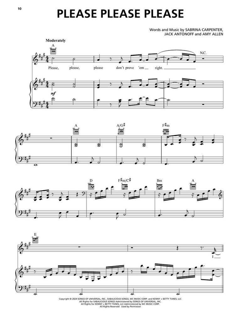 Sabrina Carpenter: Sabrina Carpenter - Short N' Sweet: Piano, Vocal And Guitar