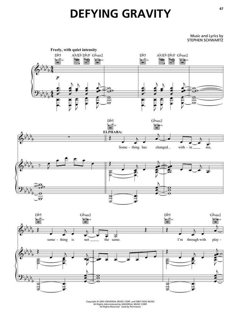 Stephen Schwartz: Wicked - Music from the Motion Picture: Vocal And Piano