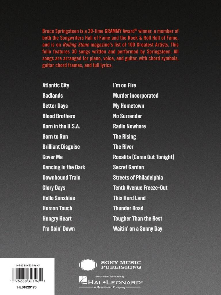 Bruce Springsteen: Bruce Springsteen Sheet Music Collection: Piano, Vocal And Guitar