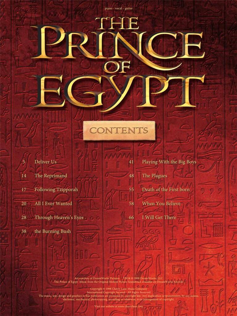Stephen Schwartz: The Prince of Egypt: Piano, Vocal And Guitar