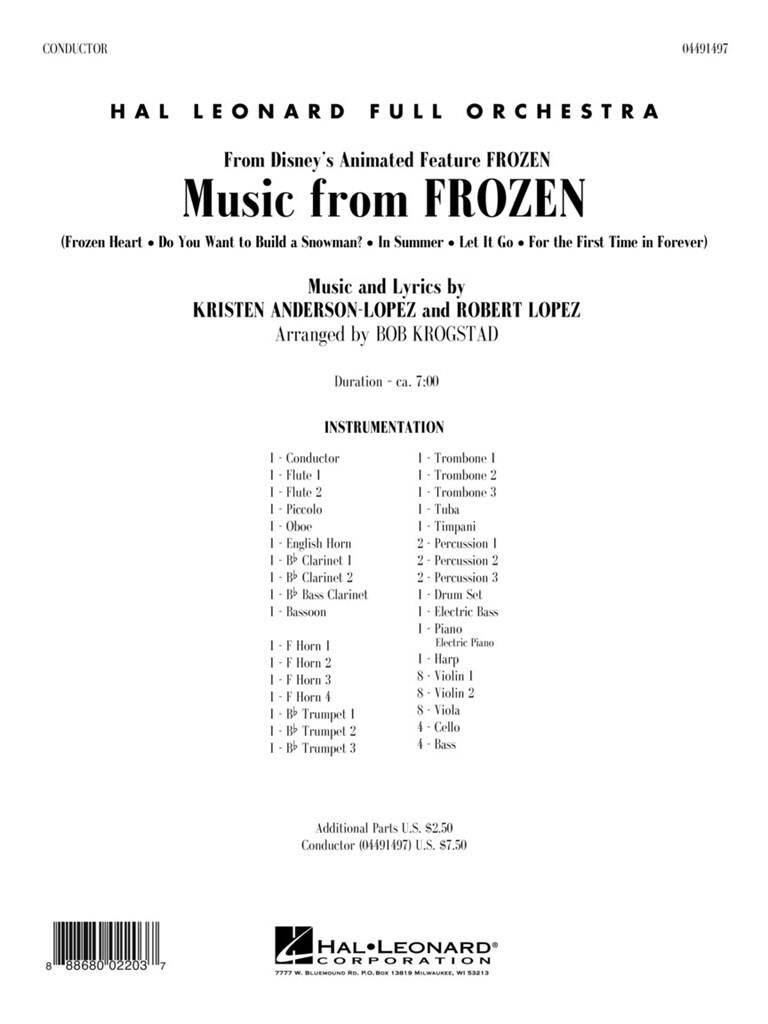 Kristen Anderson-Lopez: Music from Frozen: (Arr. Bob Krogstad): Orchestra