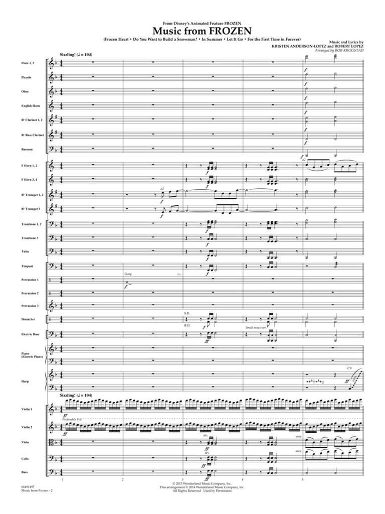 Kristen Anderson-Lopez: Music from Frozen: (Arr. Bob Krogstad): Orchestra