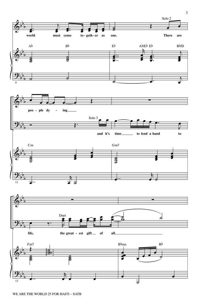 Lionel Richie: We are the World (25 for Haiti): (Arr. Roger Emerson): Mixed Choir And Piano/Organ