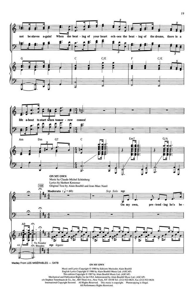 Alain Boublil: Les Misérables (Choral Medley): (Arr. Ed Lojeski): Mixed Choir And Accomp.