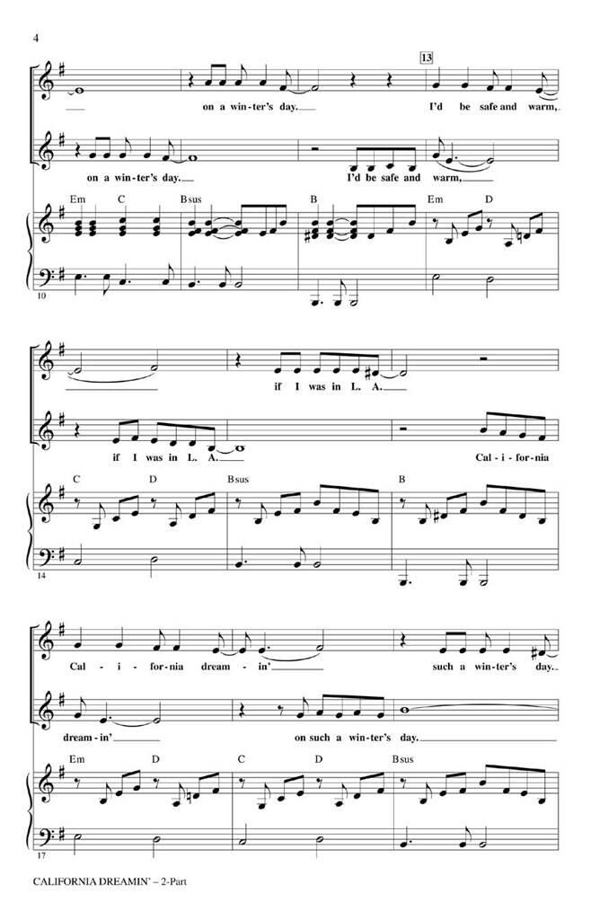 The Mamas and The Papas: California Dreamin': (Arr. Roger Emerson): Upper Voices And Accomp.