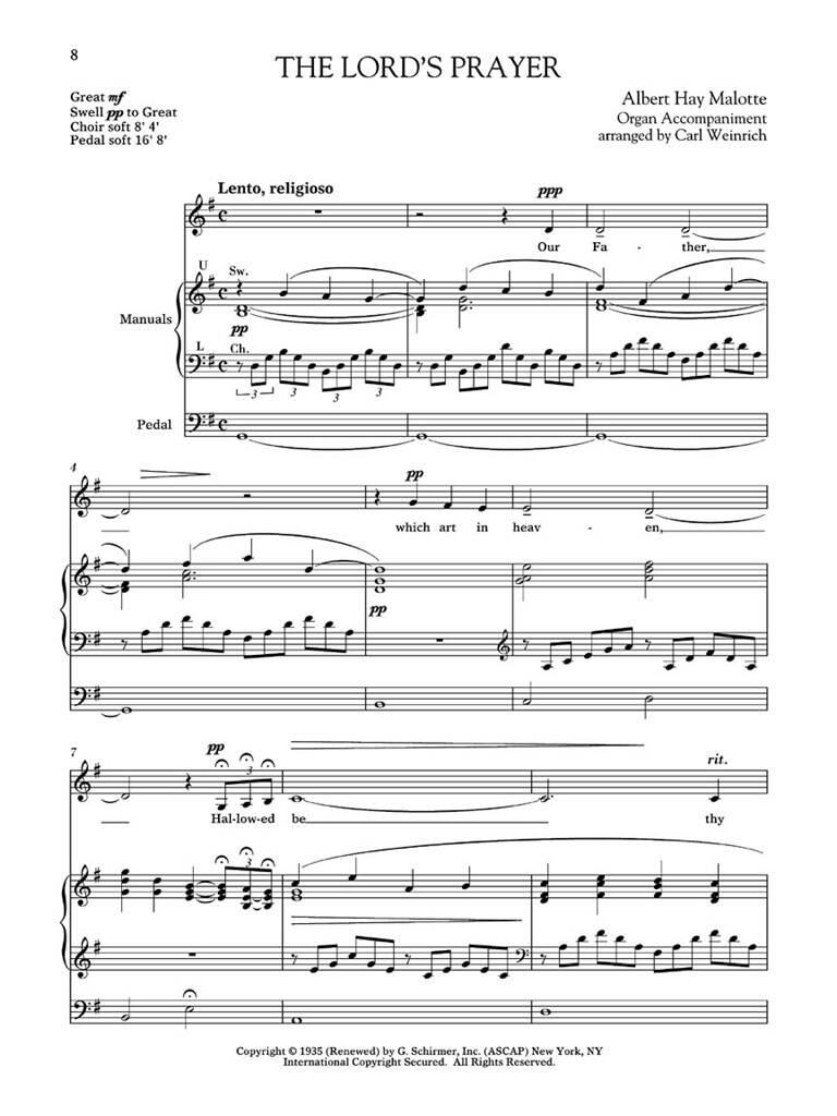 Albert Hay Malotte: Sing the Lord's Prayer with Orchestra: Vocal Solo