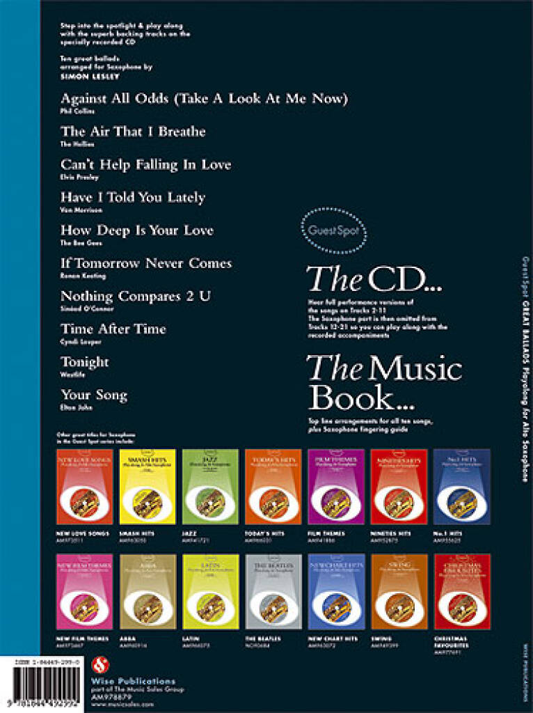 Guest Spot - Great Ballads: (Arr. Simon Lesley): Alto Saxophone