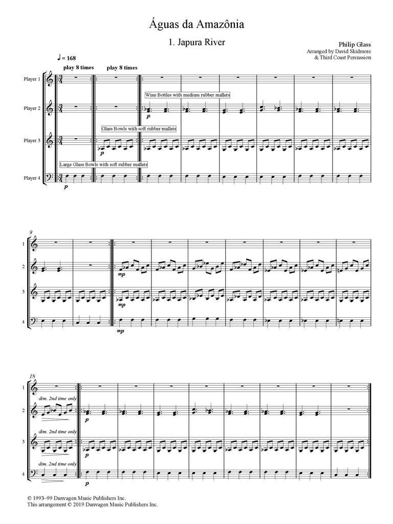 Philip Glass: Águas da Amazônia: Percussion Ensemble