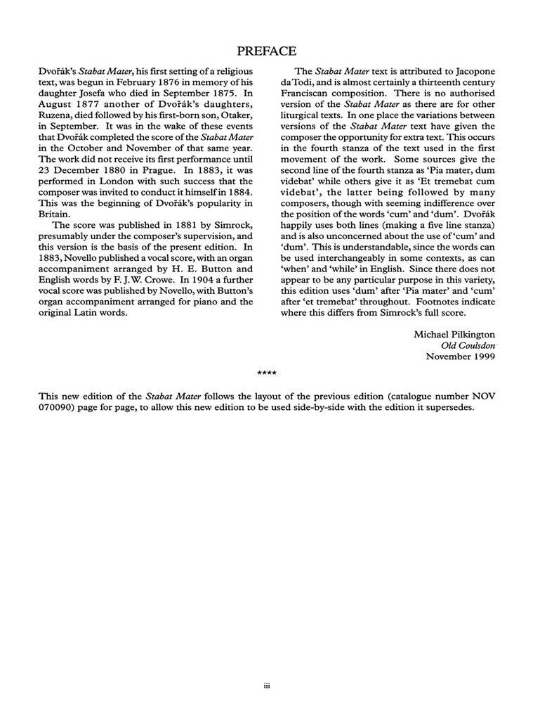 Antonín Dvořák: Stabat Mater (New Edition): Mixed Choir And Piano/Organ