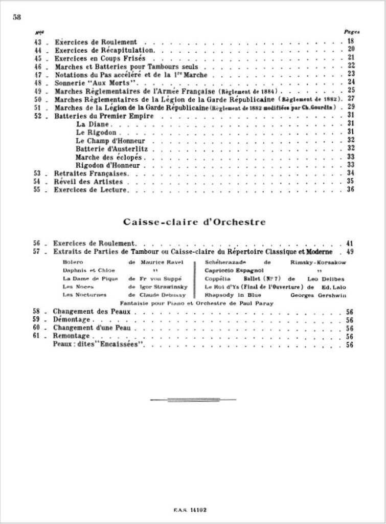 Methode De Tambour Et Caisse Claire D'Orchestre
