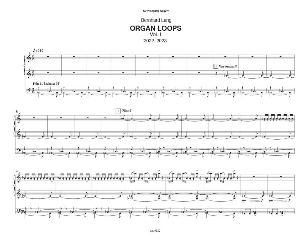 Bernhard Lang: Organ Loops: Organ