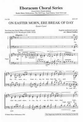 On Easter Morn Ere Break Of Day: (Arr. Simon Lindley): Mixed Choir And Accomp.