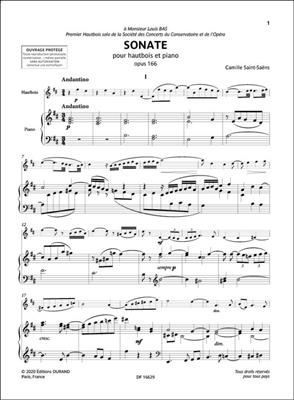 Camille Saint-Saëns: Sonate opus 166: Oboe And Accomp.