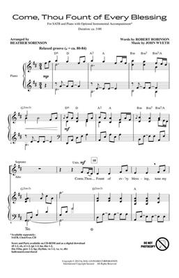 Robert Robinson: Come, Thou Fount of Every Blessing: (Arr. Heather Sorenson): Mixed Choir And Accomp.